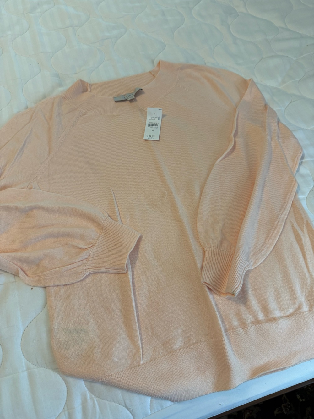 LOFT Light Blush Crewneck Sweater